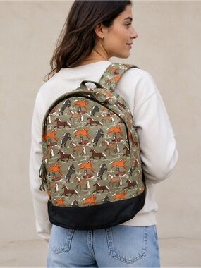 Novelty Backpack Horses Ponies Western Green Brown Orange Bag